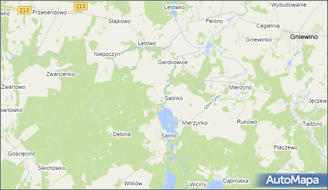 mapa Salinko, Salinko na mapie Targeo