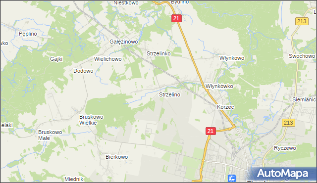 mapa Strzelino, Strzelino na mapie Targeo