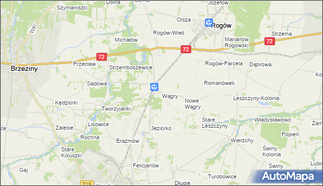 mapa Wągry, Wągry na mapie Targeo