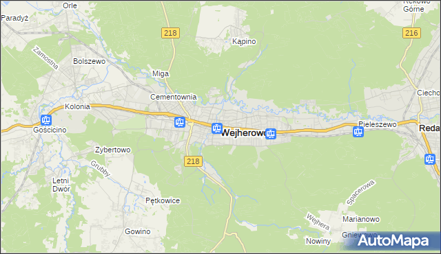 mapa Wejherowo, Wejherowo na mapie Targeo