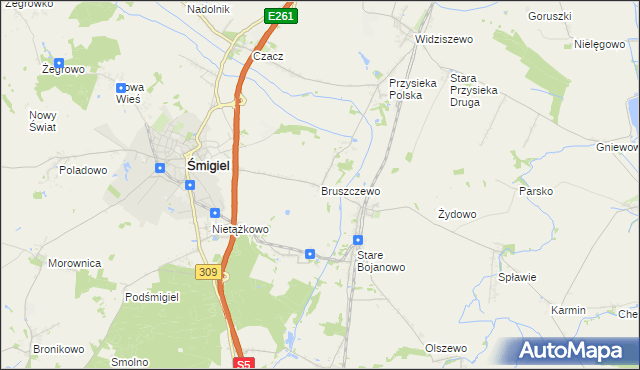 mapa Bruszczewo, Bruszczewo na mapie Targeo