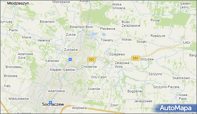 mapa Chodakówek, Chodakówek na mapie Targeo