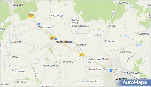 mapa Miroszka, Miroszka na mapie Targeo