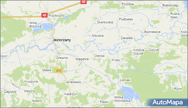 mapa Ostrów gmina Michów, Ostrów gmina Michów na mapie Targeo