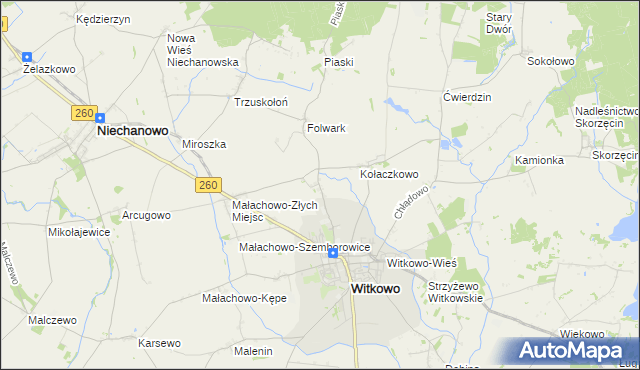 mapa Witkówko, Witkówko na mapie Targeo