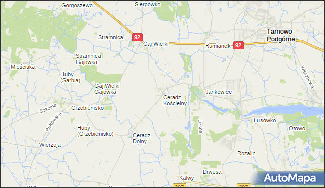 mapa Ceradz Kościelny, Ceradz Kościelny na mapie Targeo