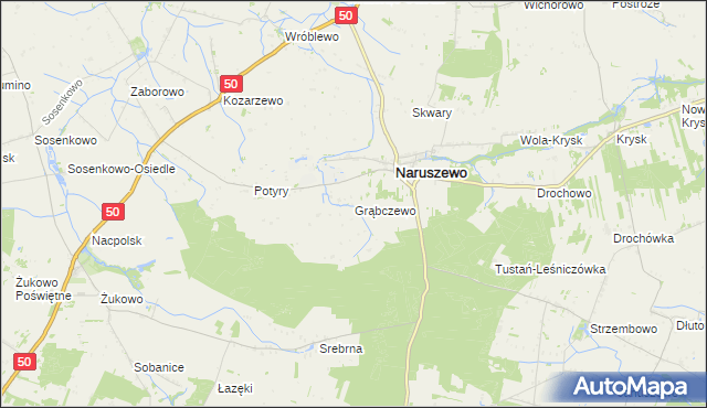 mapa Grąbczewo gmina Naruszewo, Grąbczewo gmina Naruszewo na mapie Targeo