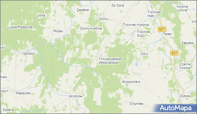 mapa Chruszczewka Włościańska, Chruszczewka Włościańska na mapie Targeo