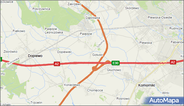 mapa Gołuski, Gołuski na mapie Targeo