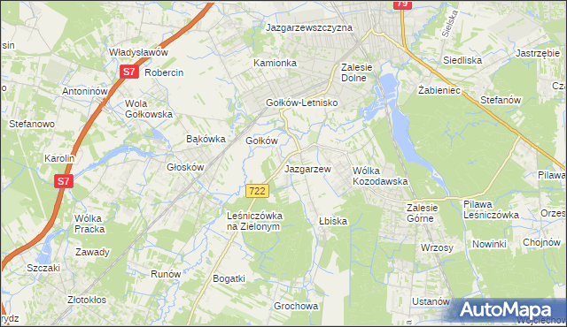 mapa Jazgarzew, Jazgarzew na mapie Targeo