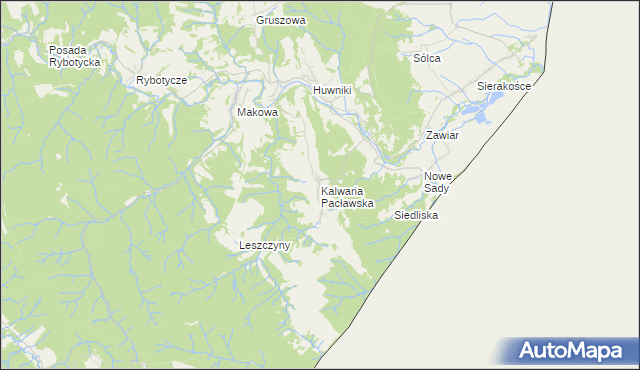 mapa Kalwaria Pacławska, Kalwaria Pacławska na mapie Targeo