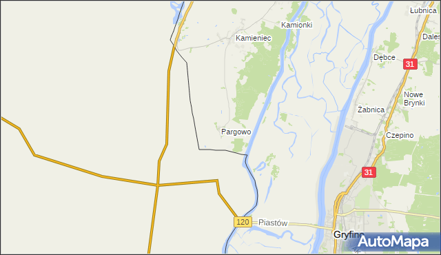 mapa Pargowo, Pargowo na mapie Targeo