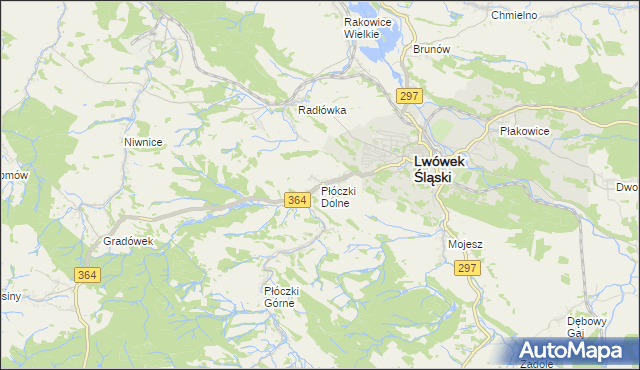 mapa Płóczki Dolne, Płóczki Dolne na mapie Targeo