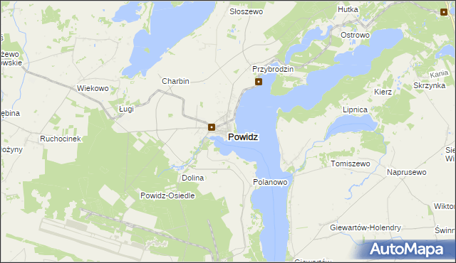 mapa Powidz powiat słupecki, Powidz powiat słupecki na mapie Targeo