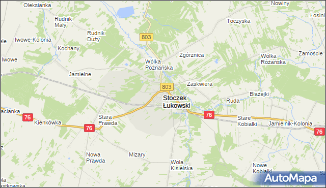 mapa Stoczek Łukowski, Stoczek Łukowski na mapie Targeo