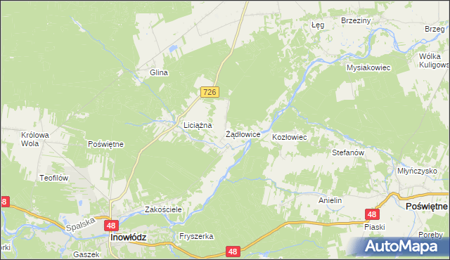 mapa Żądłowice, Żądłowice na mapie Targeo