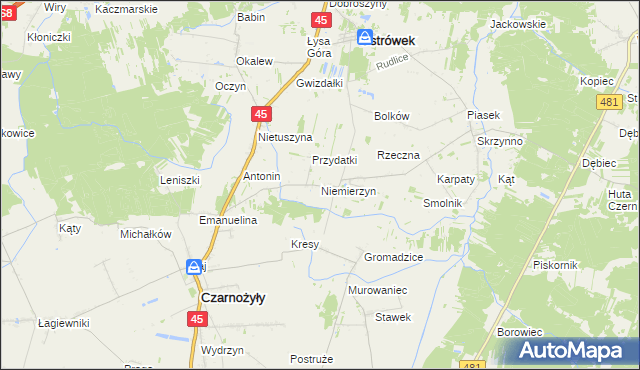 mapa Niemierzyn, Niemierzyn na mapie Targeo