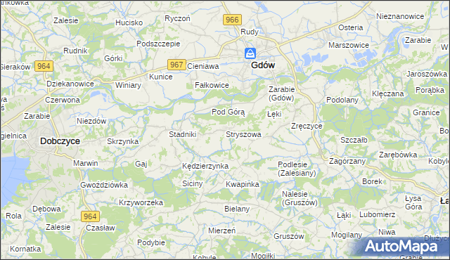 mapa Stryszowa, Stryszowa na mapie Targeo