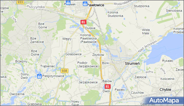 mapa Zbytków, Zbytków na mapie Targeo