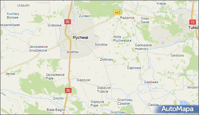 mapa Złotkowy, Złotkowy na mapie Targeo