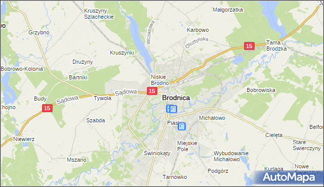 mapa Brodnica, Brodnica na mapie Targeo