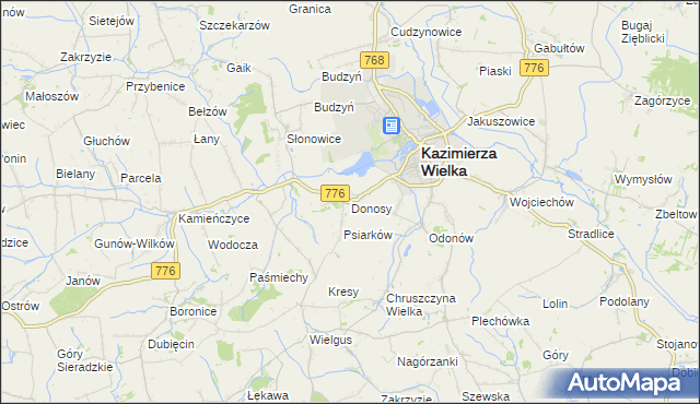 mapa Donosy, Donosy na mapie Targeo