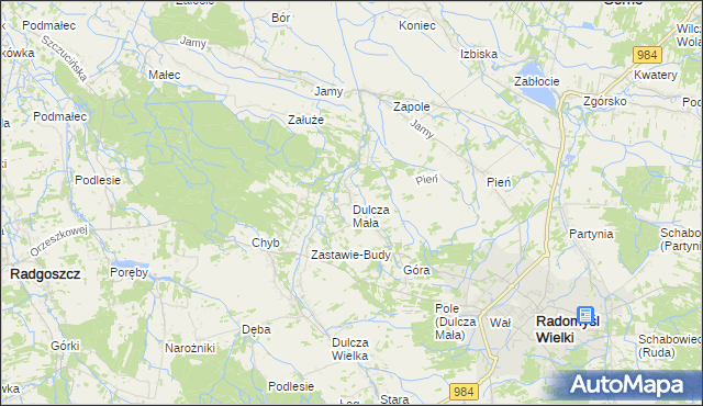 mapa Dulcza Mała, Dulcza Mała na mapie Targeo