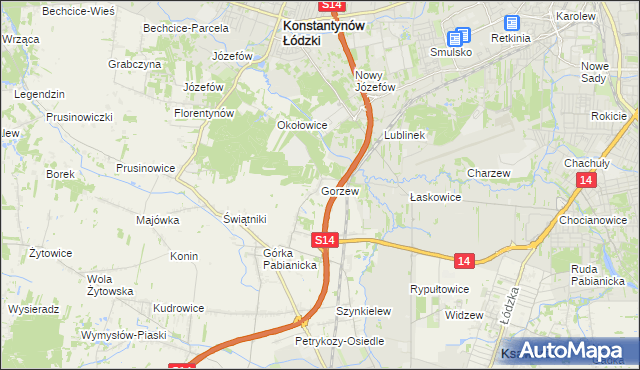 mapa Gorzew, Gorzew na mapie Targeo