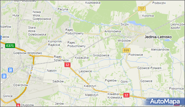 mapa Groszowice, Groszowice na mapie Targeo