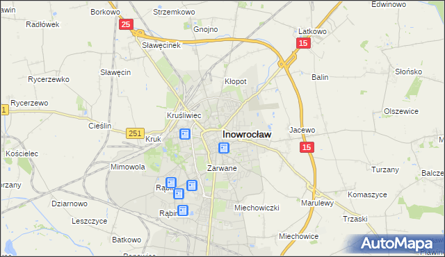 mapa Inowrocławia, Inowrocław na mapie Targeo