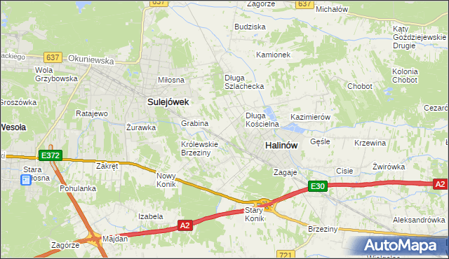 mapa Józefin gmina Halinów, Józefin gmina Halinów na mapie Targeo