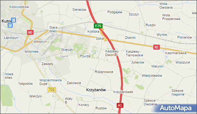 mapa Kaszewy-Spójnia, Kaszewy-Spójnia na mapie Targeo