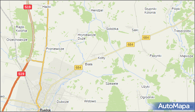 mapa Kotły, Kotły na mapie Targeo