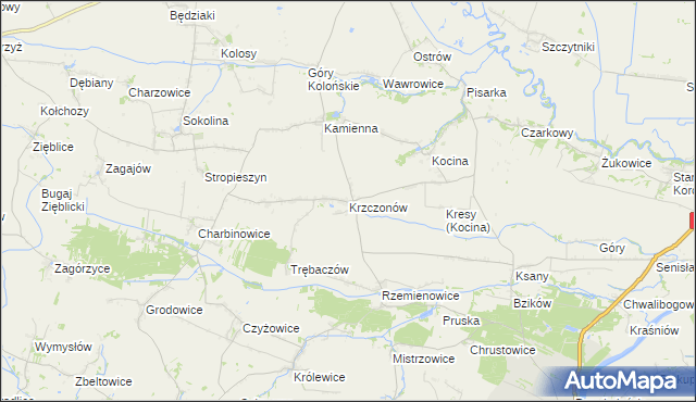 mapa Krzczonów gmina Opatowiec, Krzczonów gmina Opatowiec na mapie Targeo