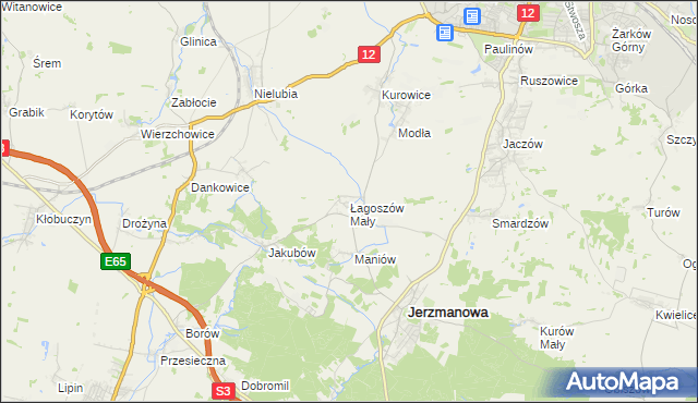 mapa Łagoszów Mały, Łagoszów Mały na mapie Targeo