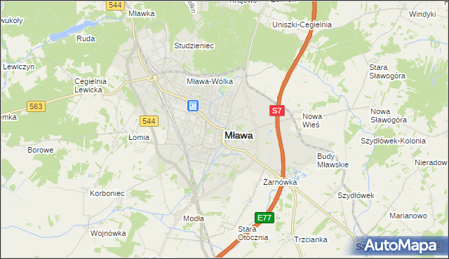 mapa Mława, Mława na mapie Targeo