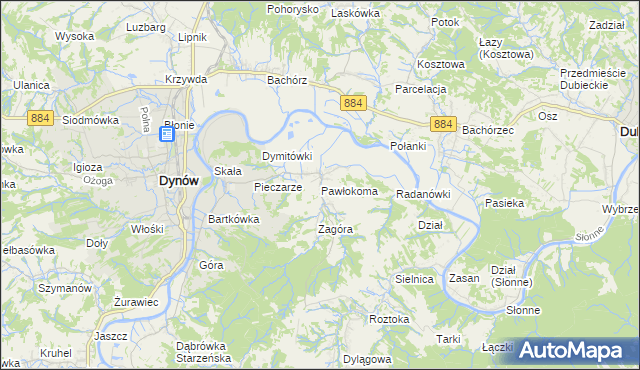 mapa Pawłokoma, Pawłokoma na mapie Targeo