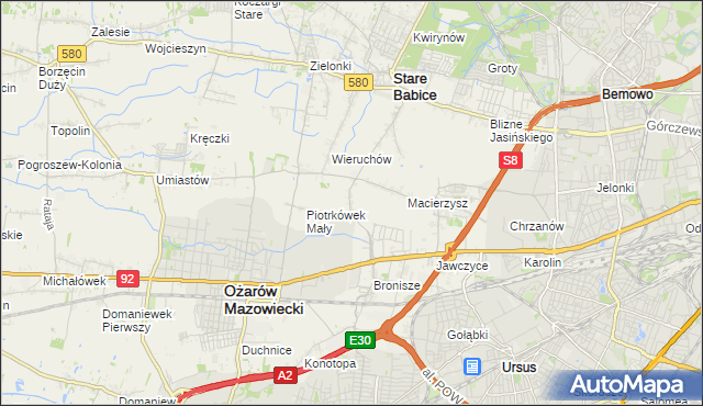 mapa Piotrkówek Duży, Piotrkówek Duży na mapie Targeo