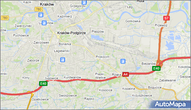 mapa Prokocim, Prokocim na mapie Targeo