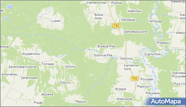 mapa Stobnica-Piła, Stobnica-Piła na mapie Targeo