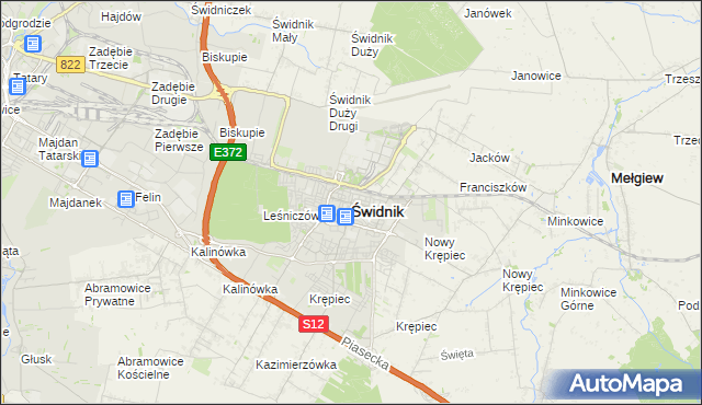 mapa Świdnika, Świdnik na mapie Targeo