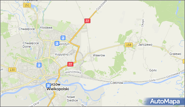 mapa Wawrów, Wawrów na mapie Targeo