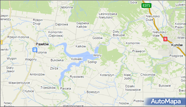 mapa Wióry, Wióry na mapie Targeo