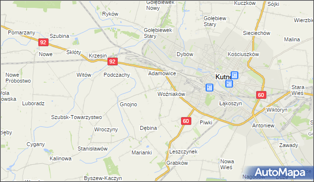 mapa Woźniaków, Woźniaków na mapie Targeo