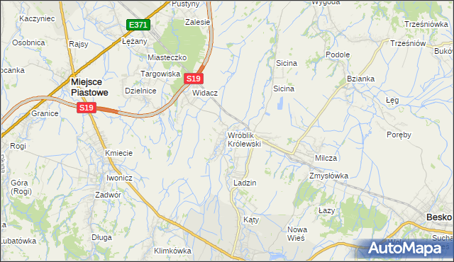 mapa Wróblik Królewski, Wróblik Królewski na mapie Targeo