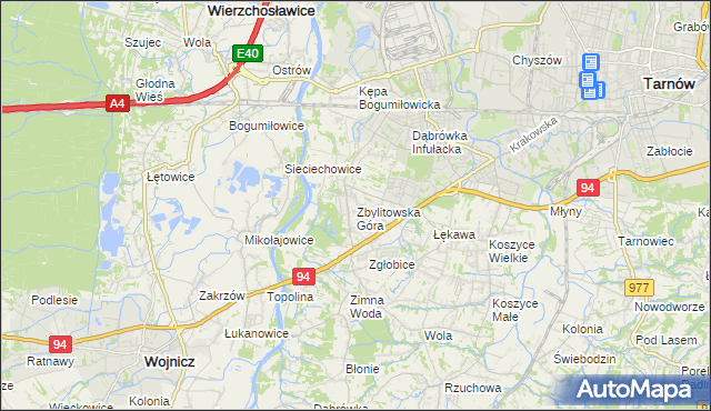 mapa Zbylitowska Góra, Zbylitowska Góra na mapie Targeo