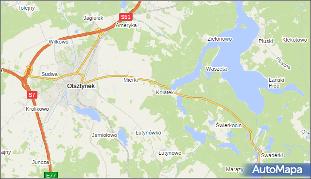 mapa Kołatek, Kołatek na mapie Targeo