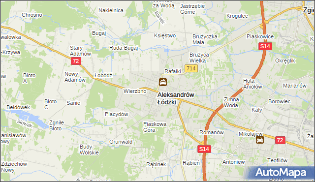 mapa Aleksandrów Łódzki, Aleksandrów Łódzki na mapie Targeo