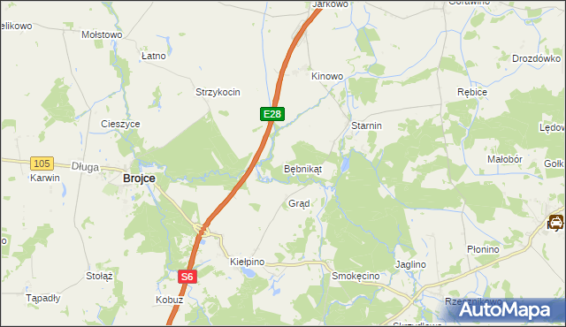 mapa Bębnikąt gmina Rymań, Bębnikąt gmina Rymań na mapie Targeo