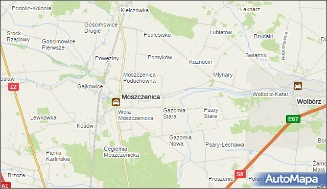 mapa Białkowice, Białkowice na mapie Targeo